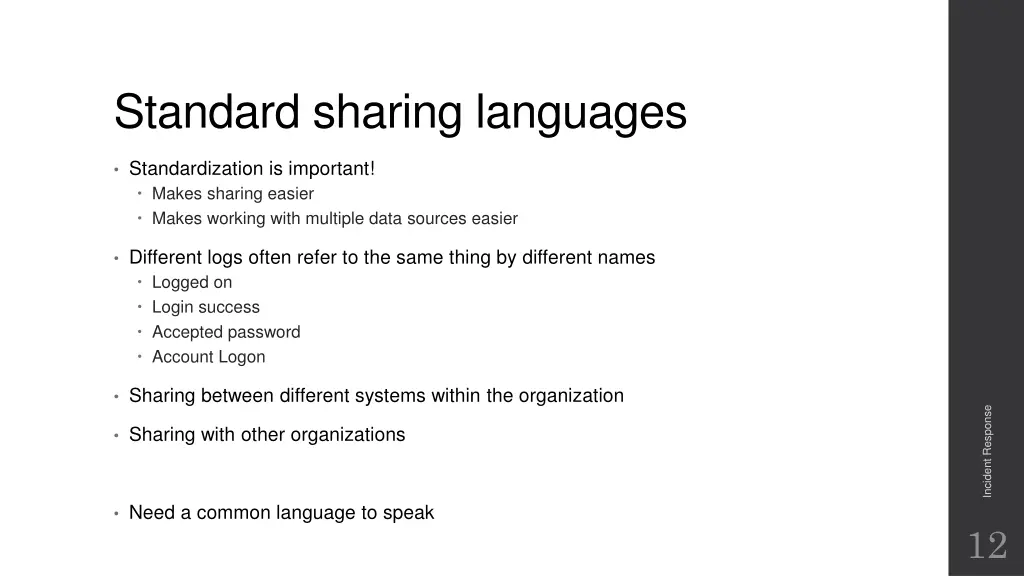 standard sharing languages