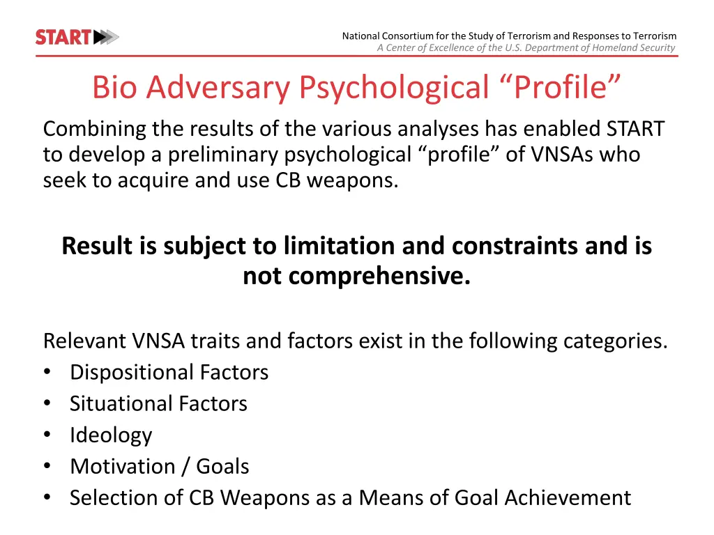 national consortium for the study of terrorism 9