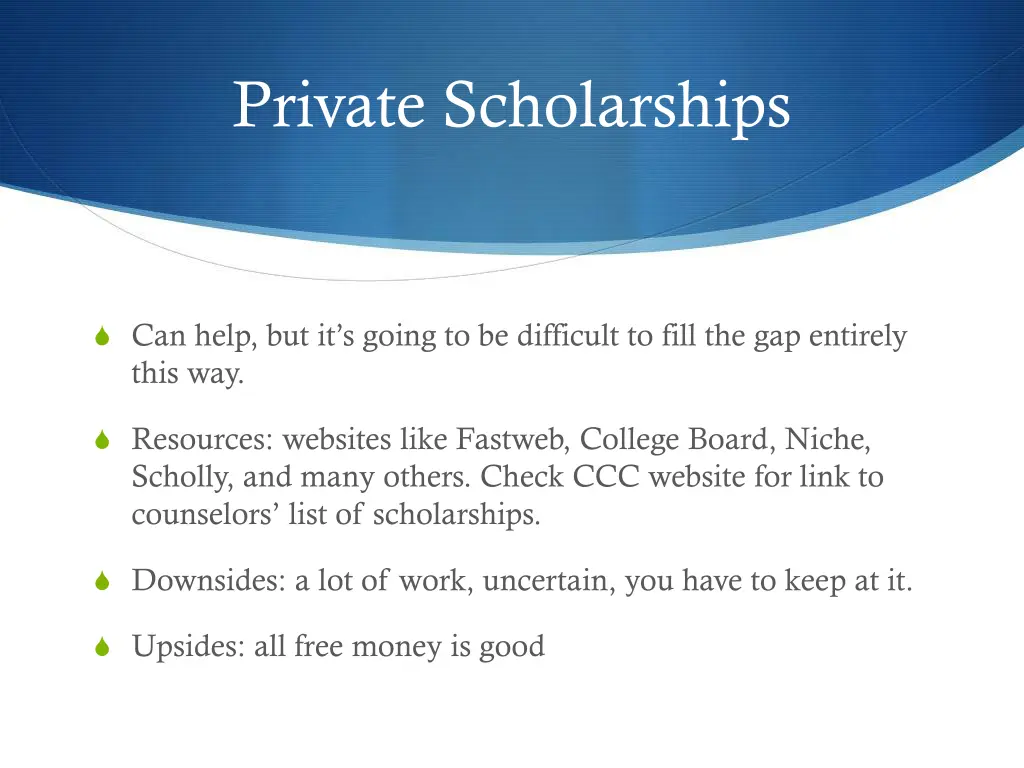 private scholarships