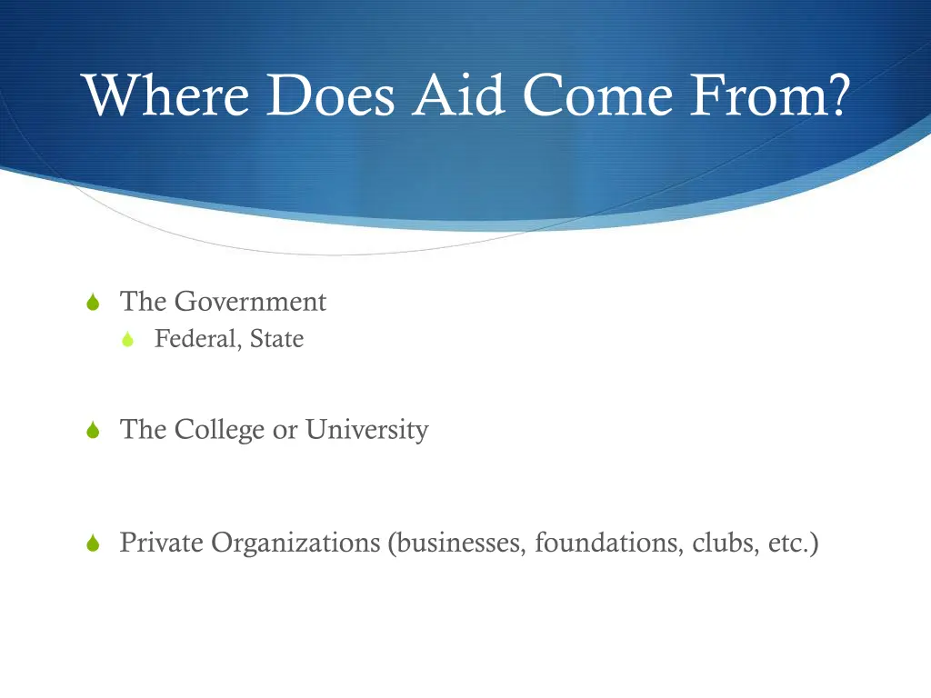 where does aid come from