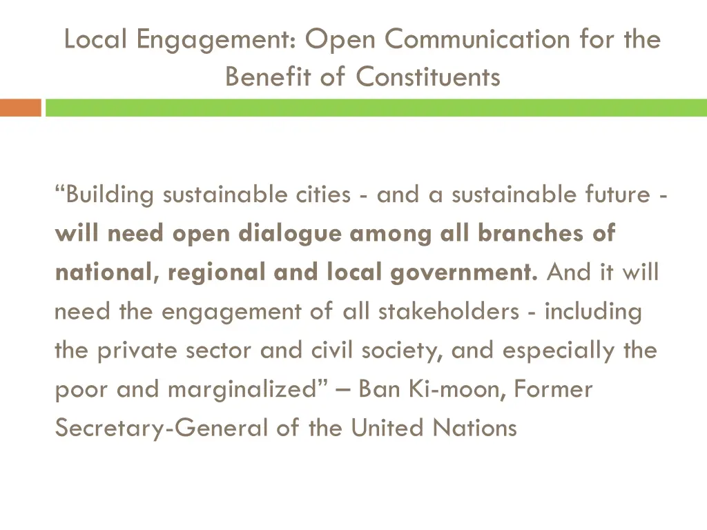 local engagement open communication