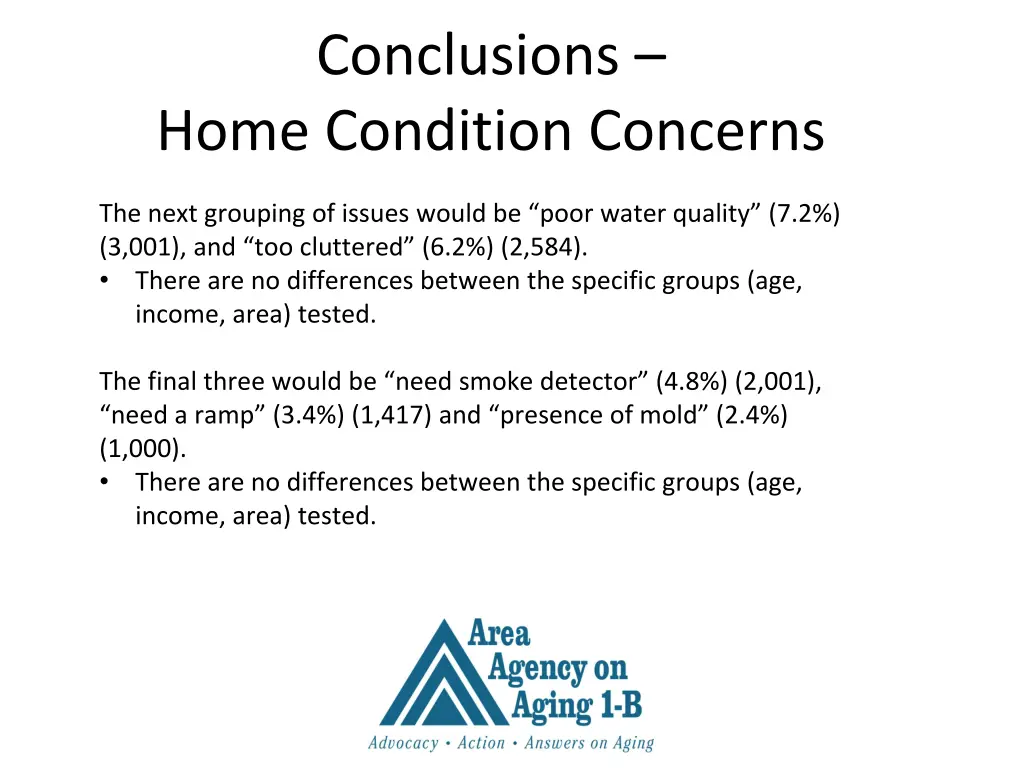 conclusions home condition concerns 1