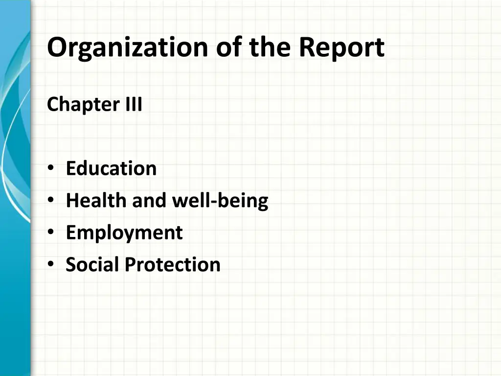 organization of the report 1