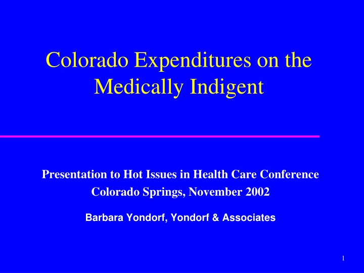 picotitle colorado expenditures on the medically