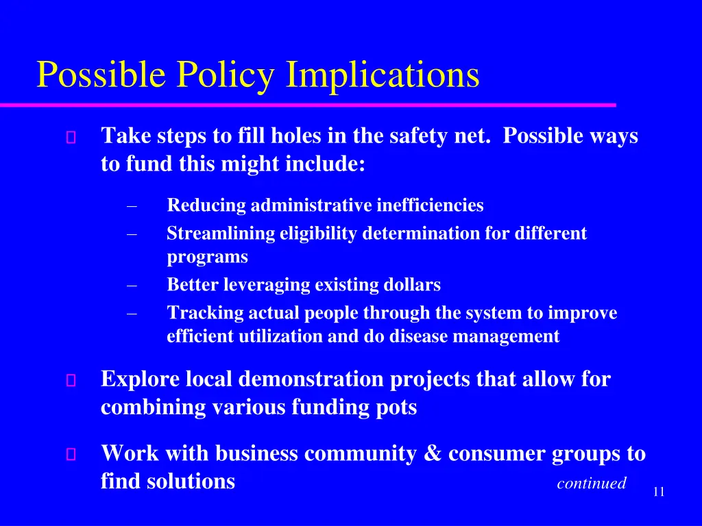 possible policy implications