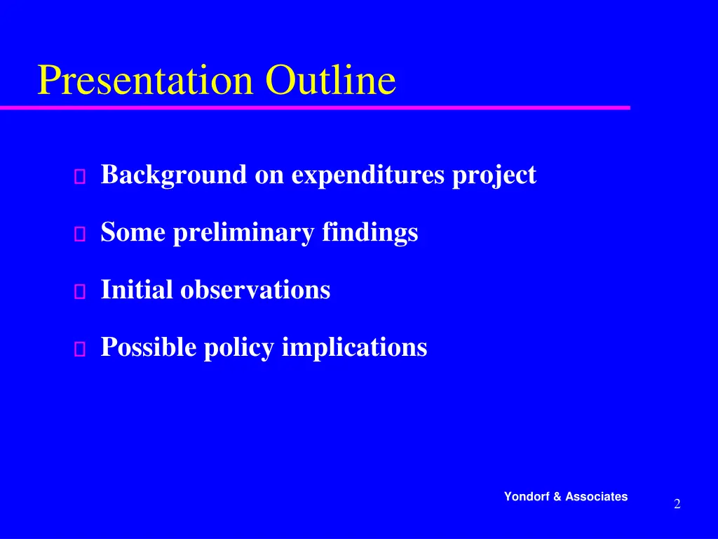 presentation outline