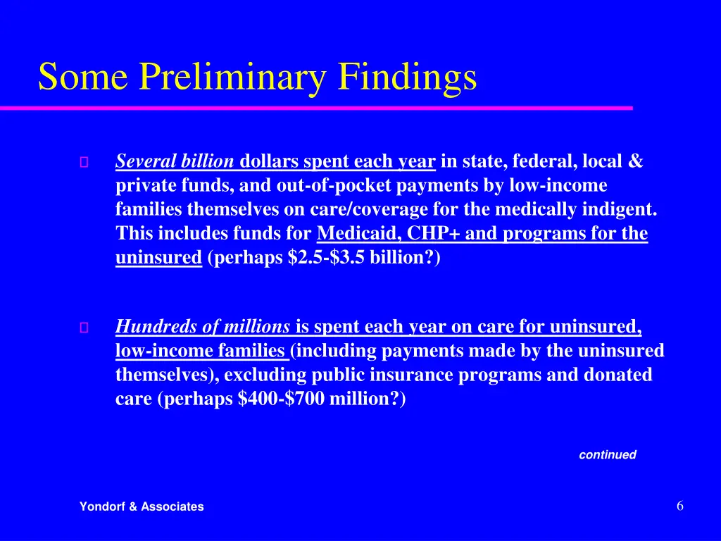 some preliminary findings