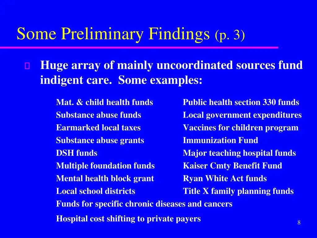 some preliminary findings p 3