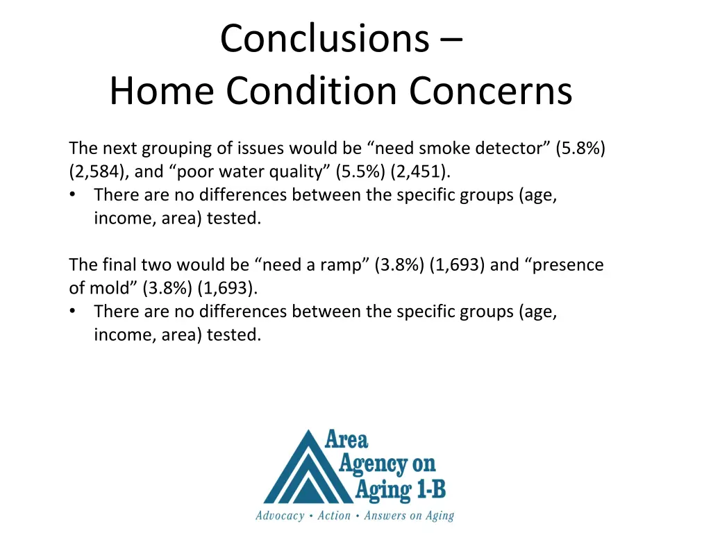 conclusions home condition concerns 1