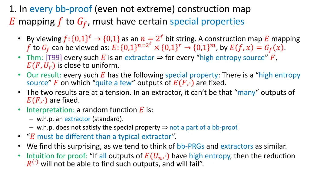 1 in every bb proof even not extreme construction