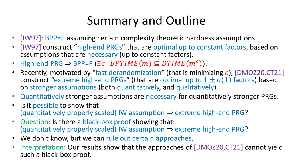 summary and outline