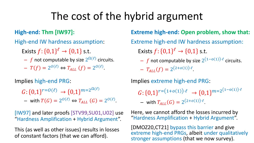 the cost of the hybrid argument