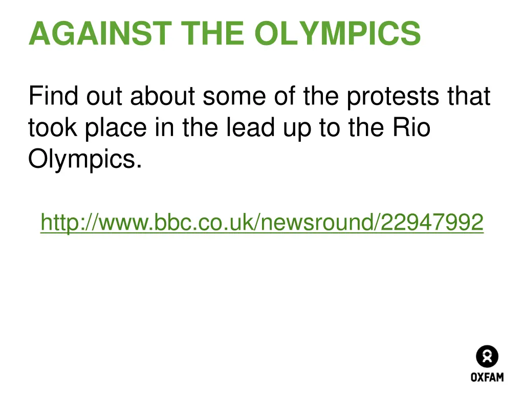 against the olympics