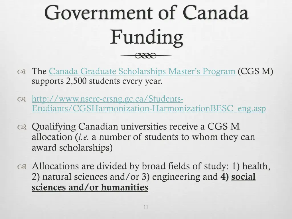 government of canada funding