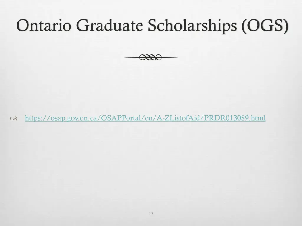 ontario graduate scholarships ogs