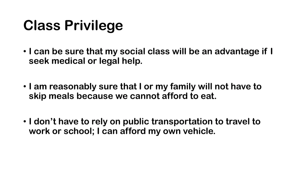 class privilege