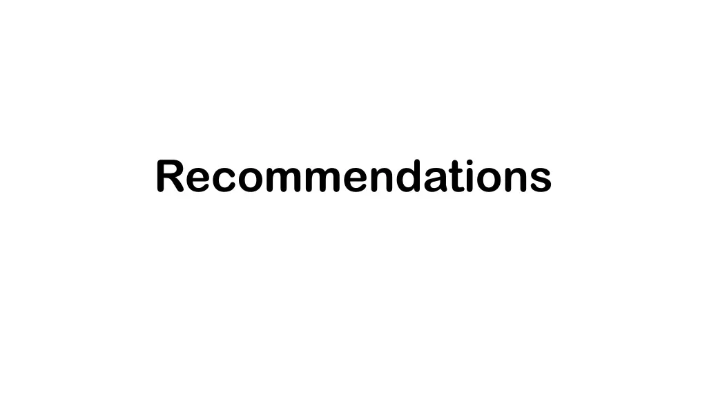 recommendations