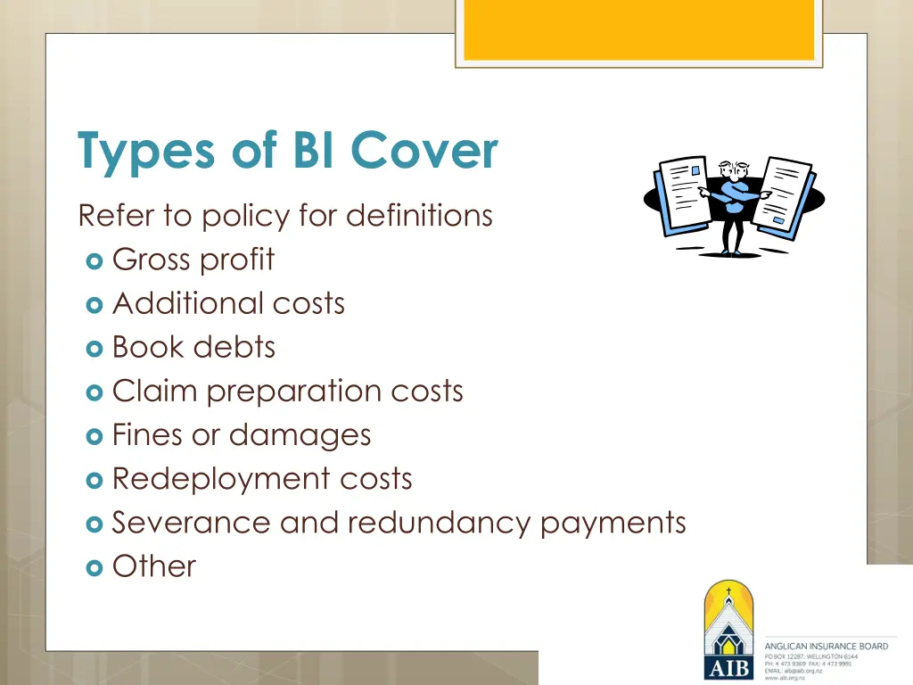 types of bi cover