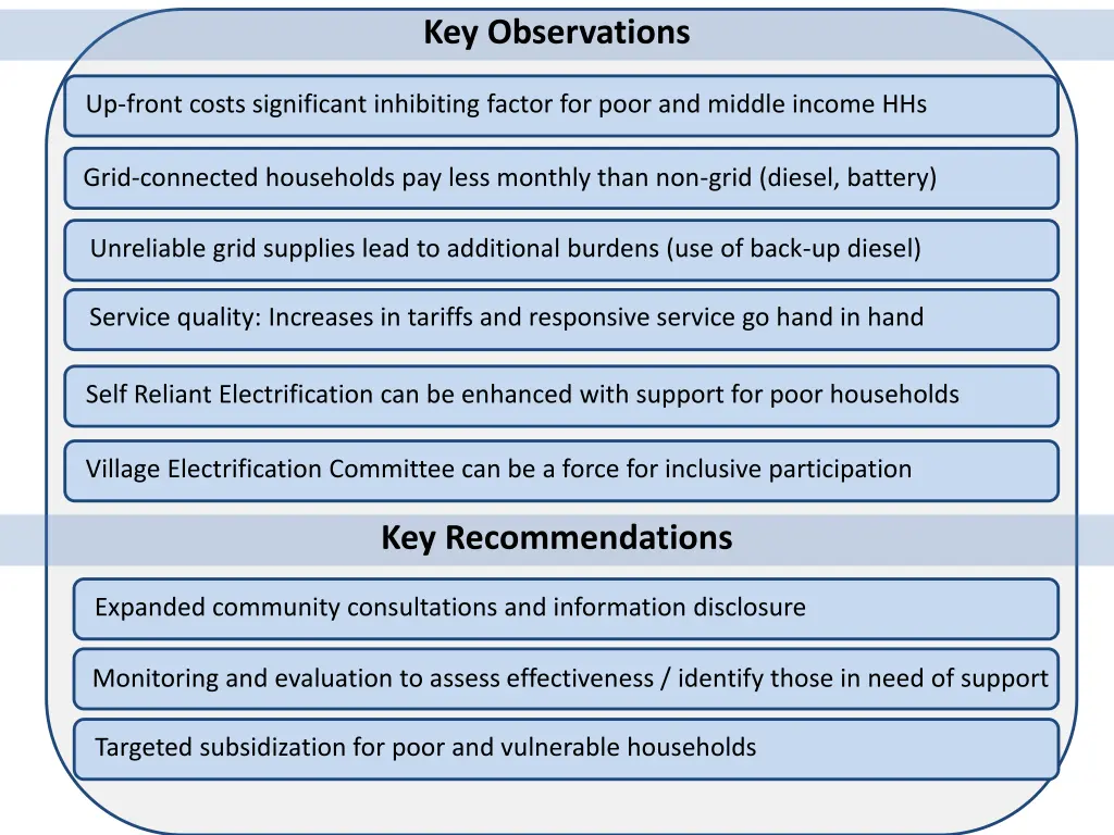 key observations