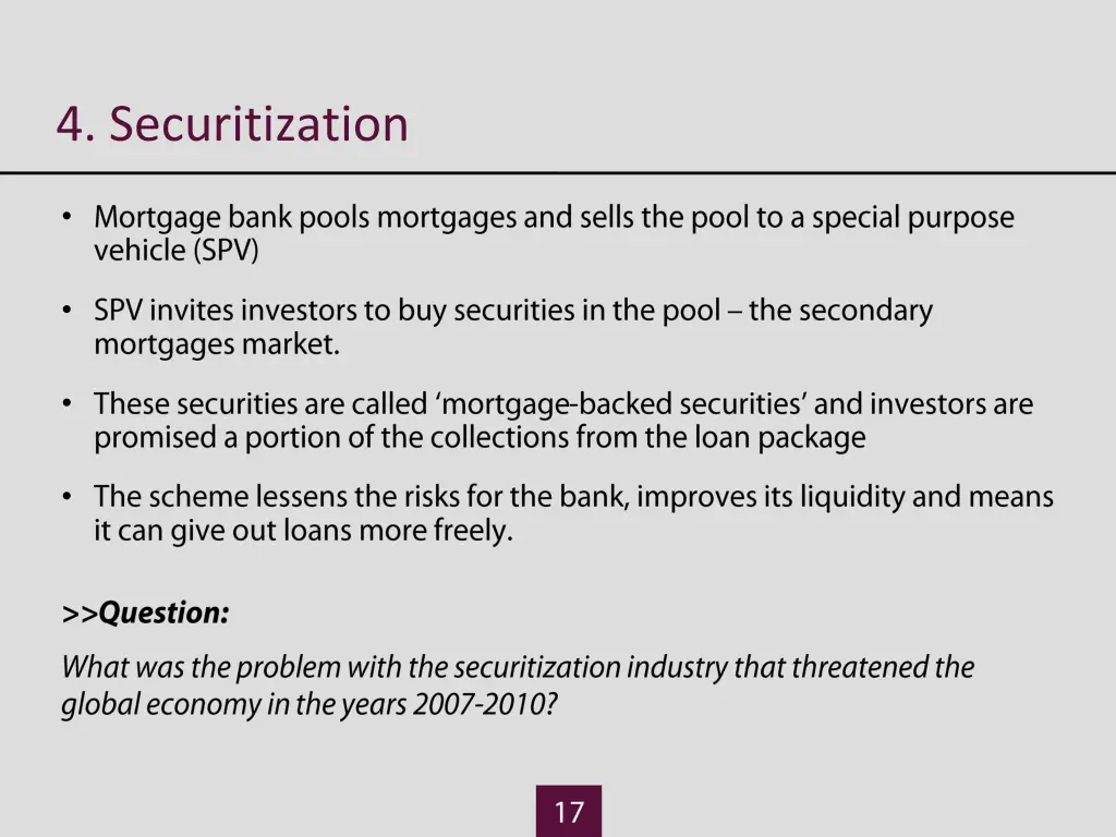 4 securitization