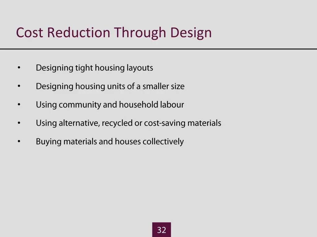 cost reduction through design