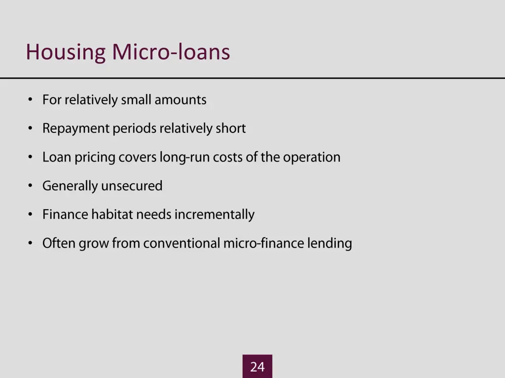 housing micro loans