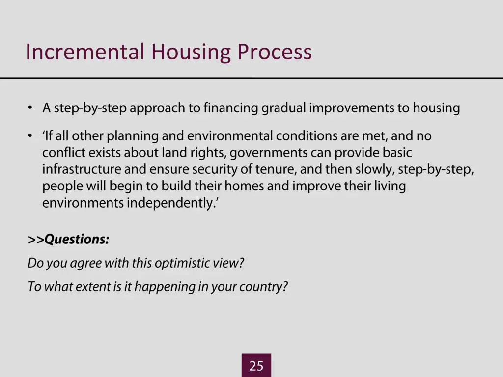 incremental housing process