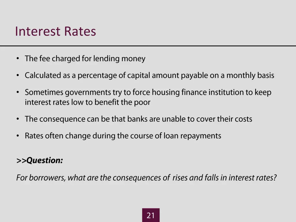 interest rates