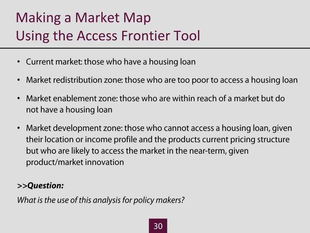 making a market map using the access frontier tool