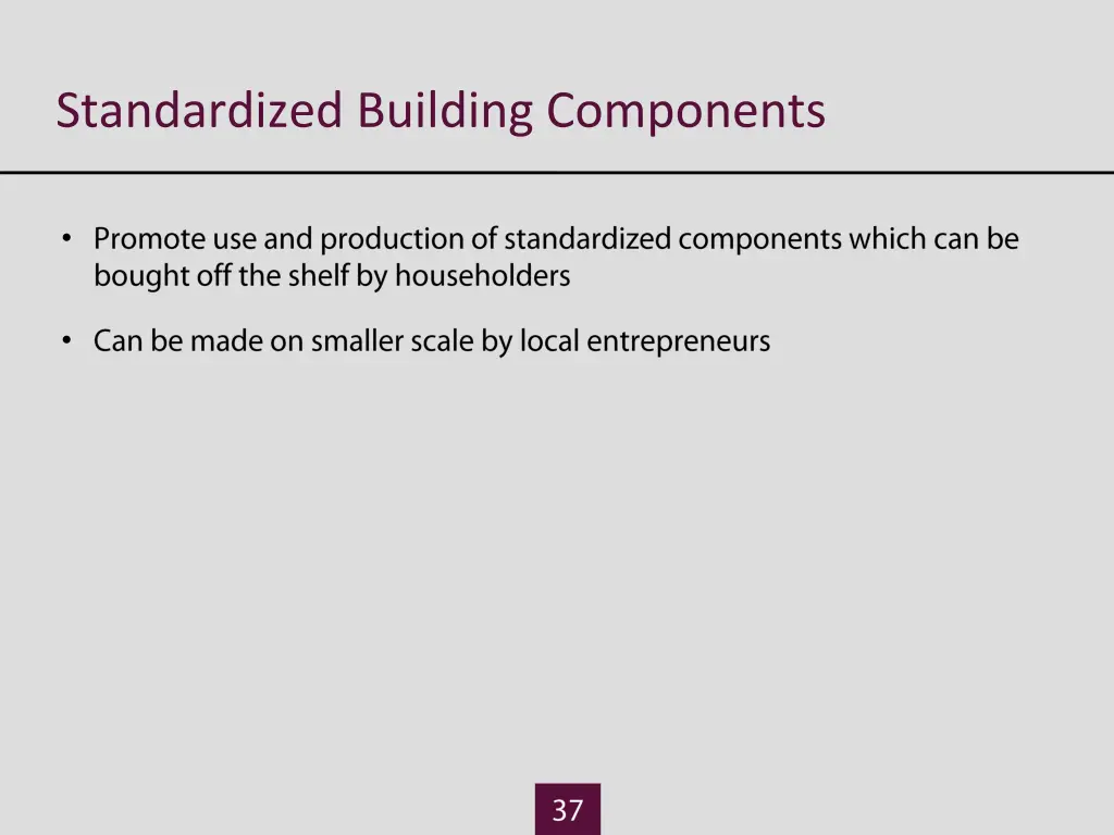 standardized building components