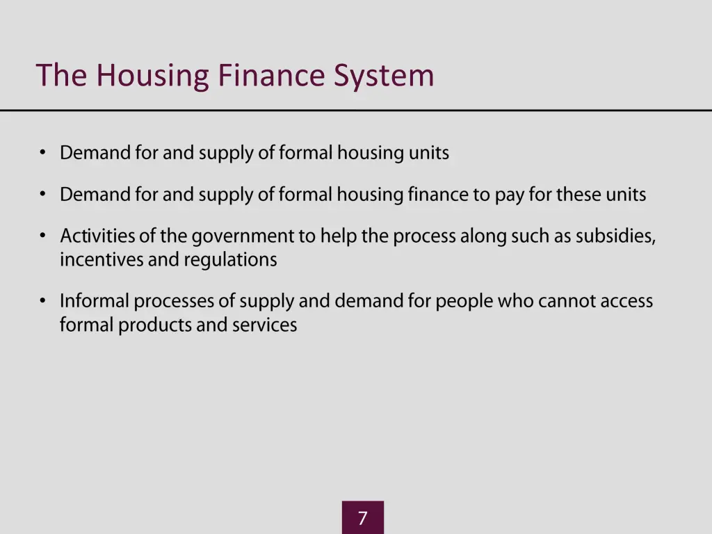 the housing finance system