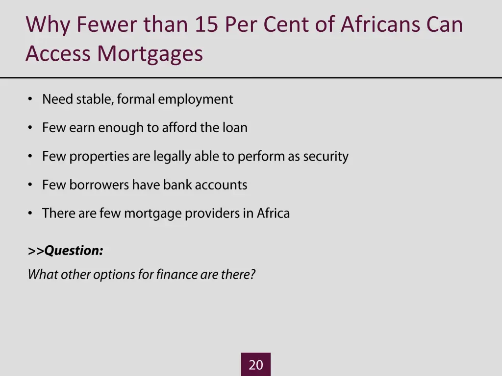 why fewer than 15 per cent of africans can access