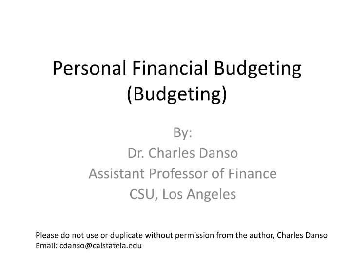 personal financial budgeting budgeting