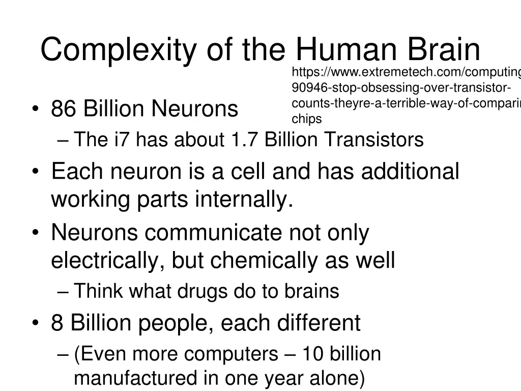 complexity of the human brain