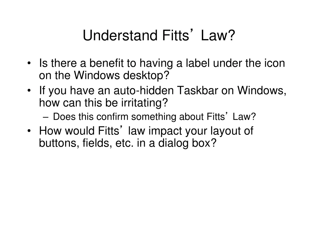 understand fitts law