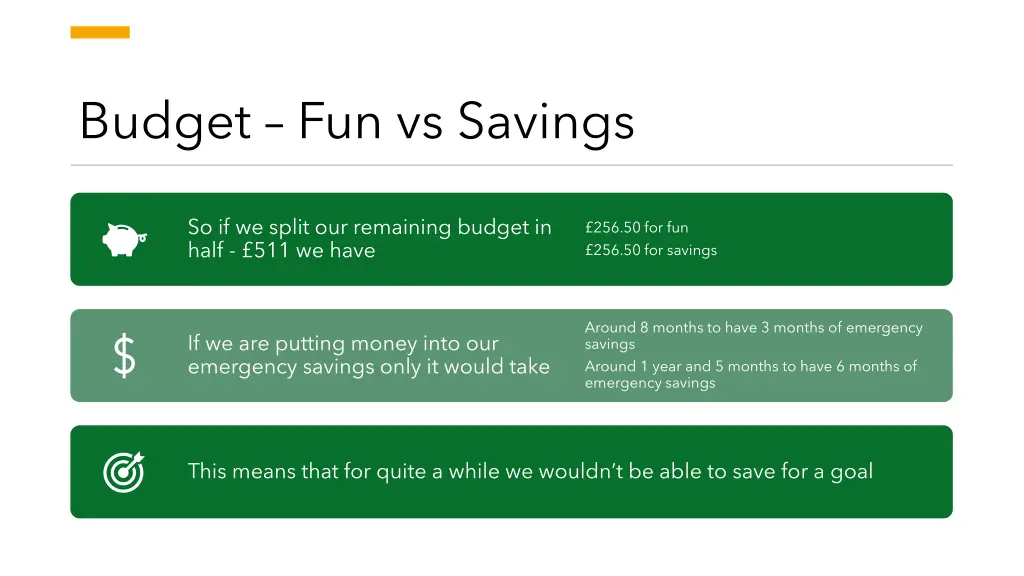 budget fun vs savings