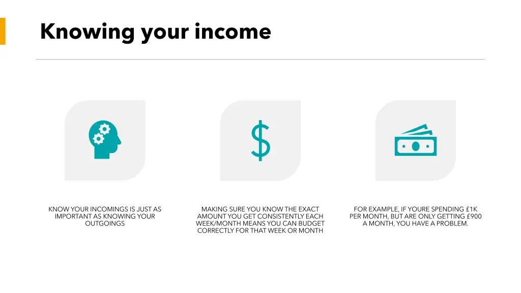 knowing your income