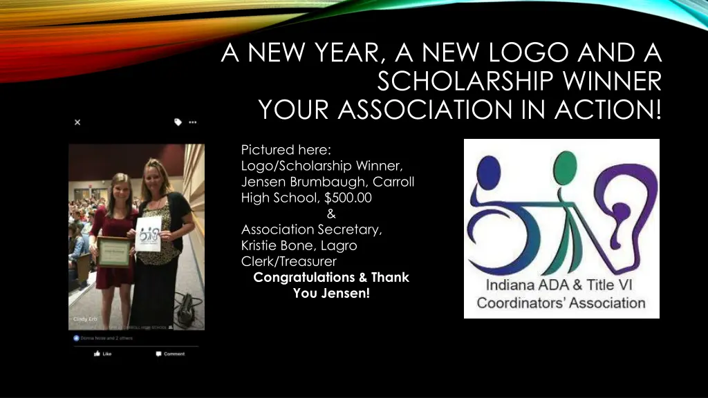 a new year a new logo and a scholarship winner