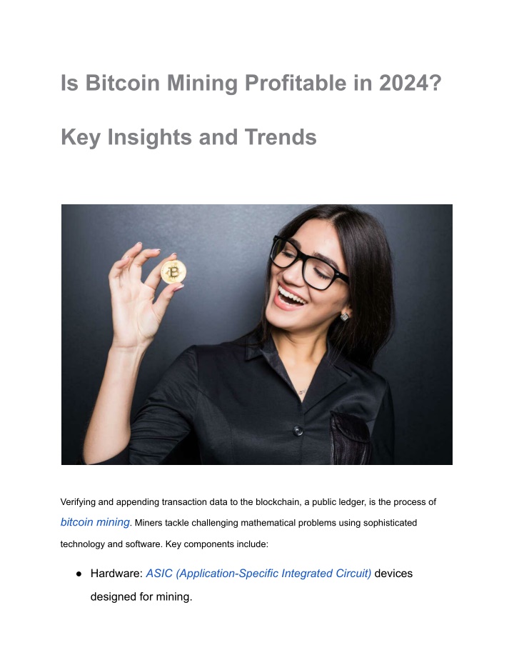 is bitcoin mining profitable in 2024