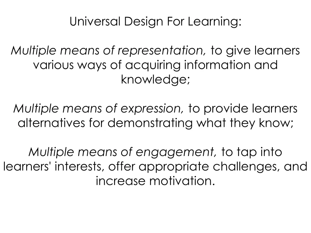 universal design for learning