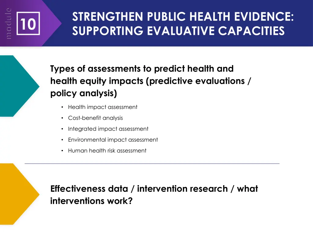 strengthen public health evidence supporting