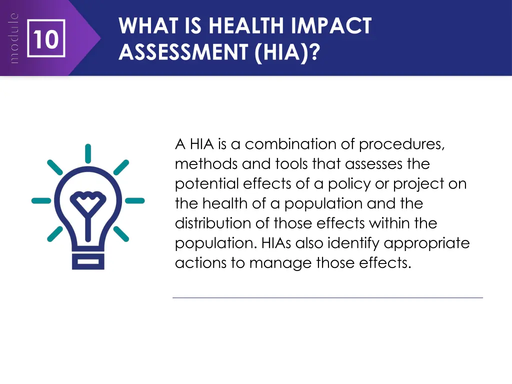 what is health impact assessment hia