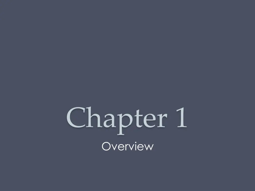 chapter 1 overview