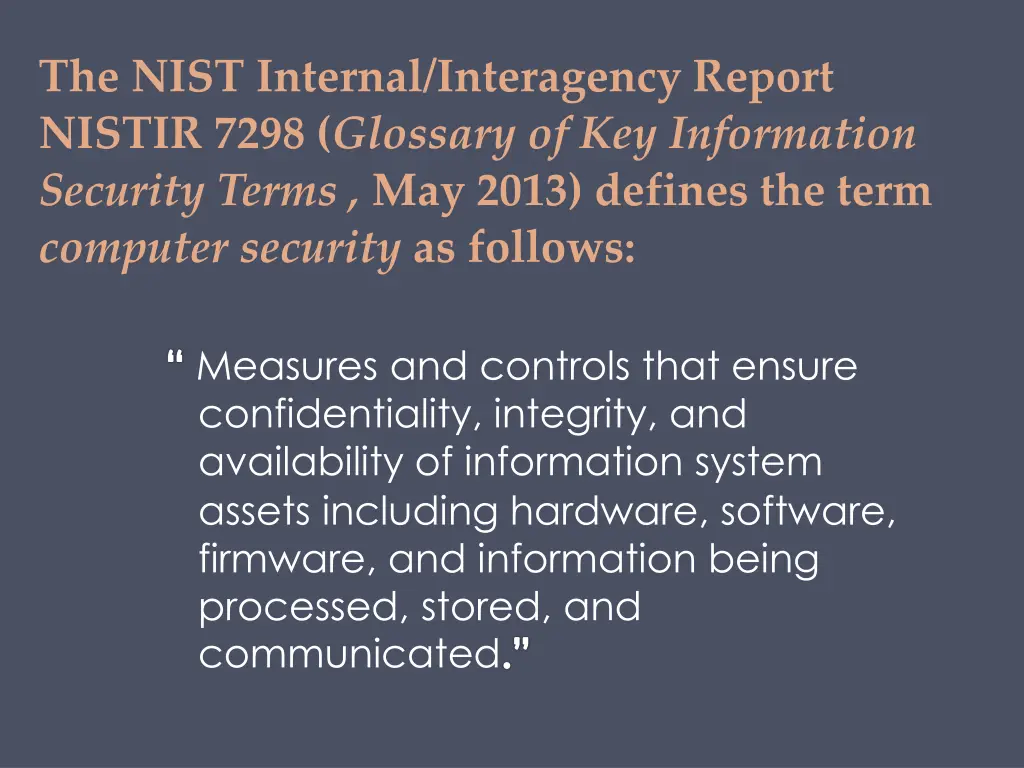 the nist internal interagency report nistir 7298