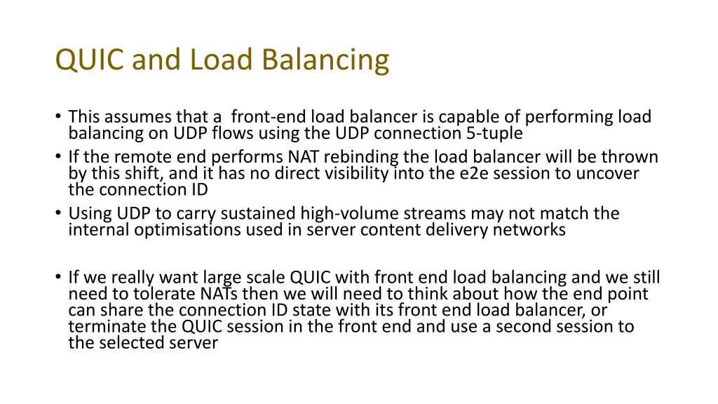 quic and load balancing