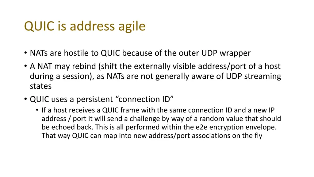 quic is address agile