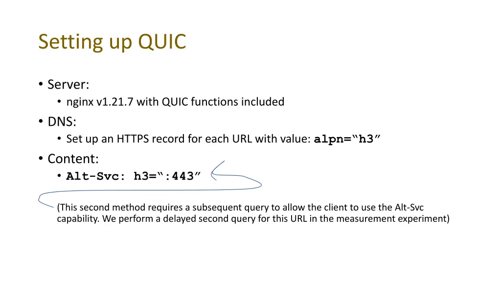 setting up quic