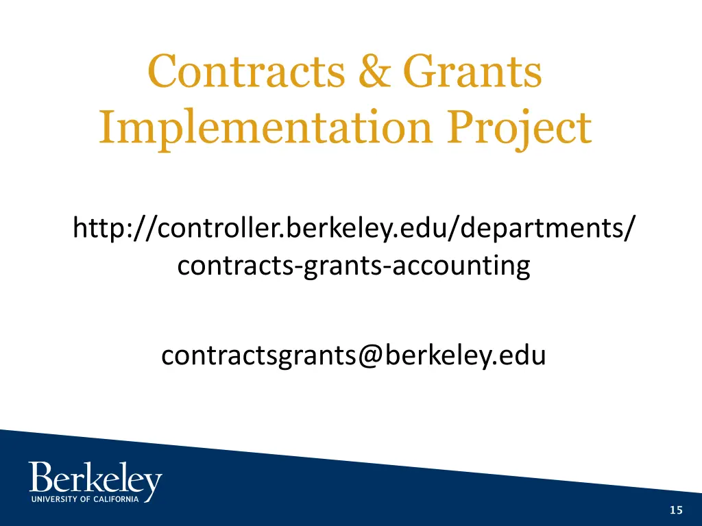 contracts grants implementation project