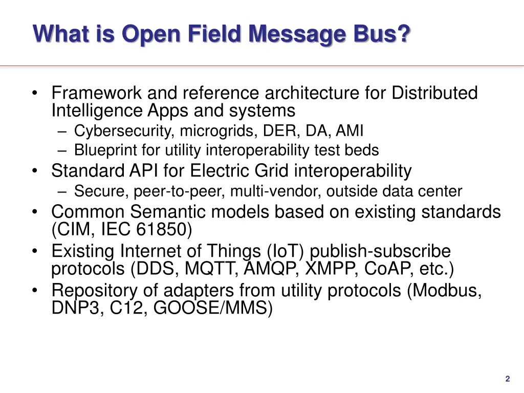 what is open field message bus