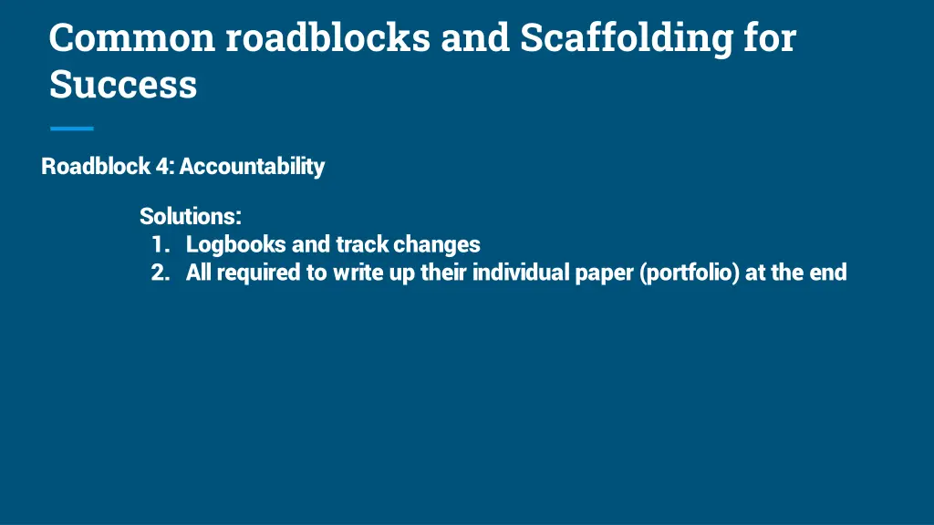 common roadblocks and scaffolding for success 3